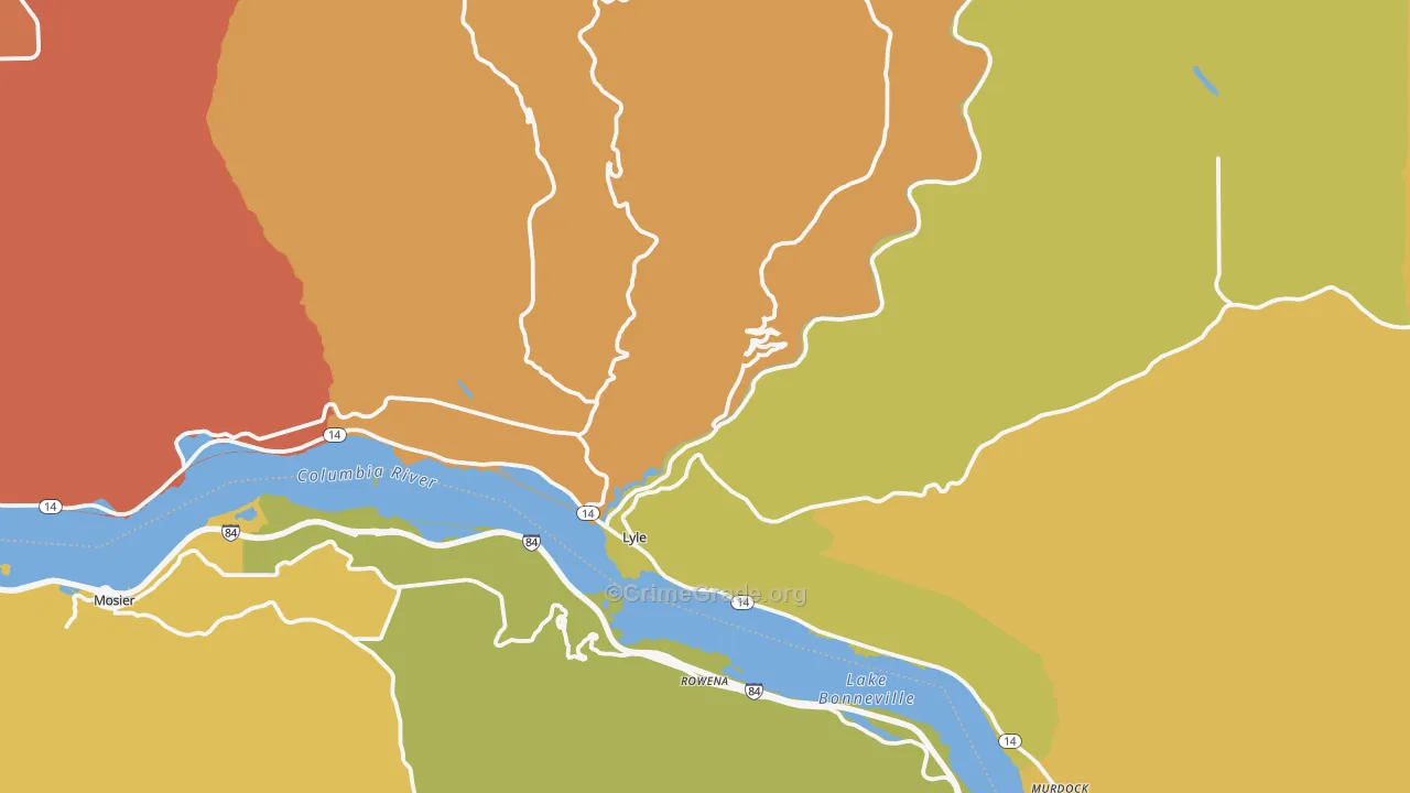 Lyle, WA Map of Drug-Related Crime Rates
