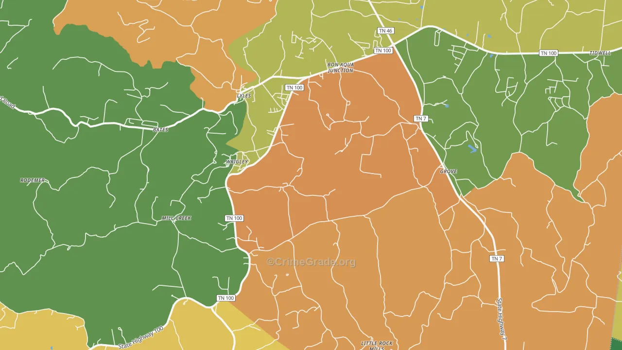 Lyles, TN Map of Drug-Related Crime Rates