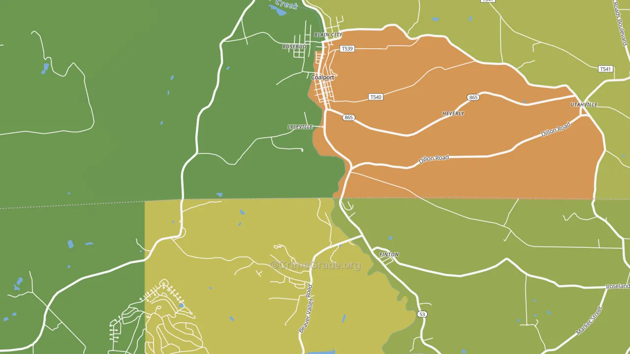 Lyleville, PA Map of Drug-Related Crime Rates