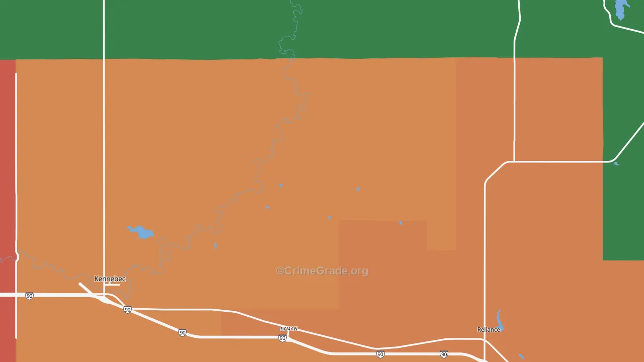 Lyman County, SD Map of Drug-Related Crime Rates