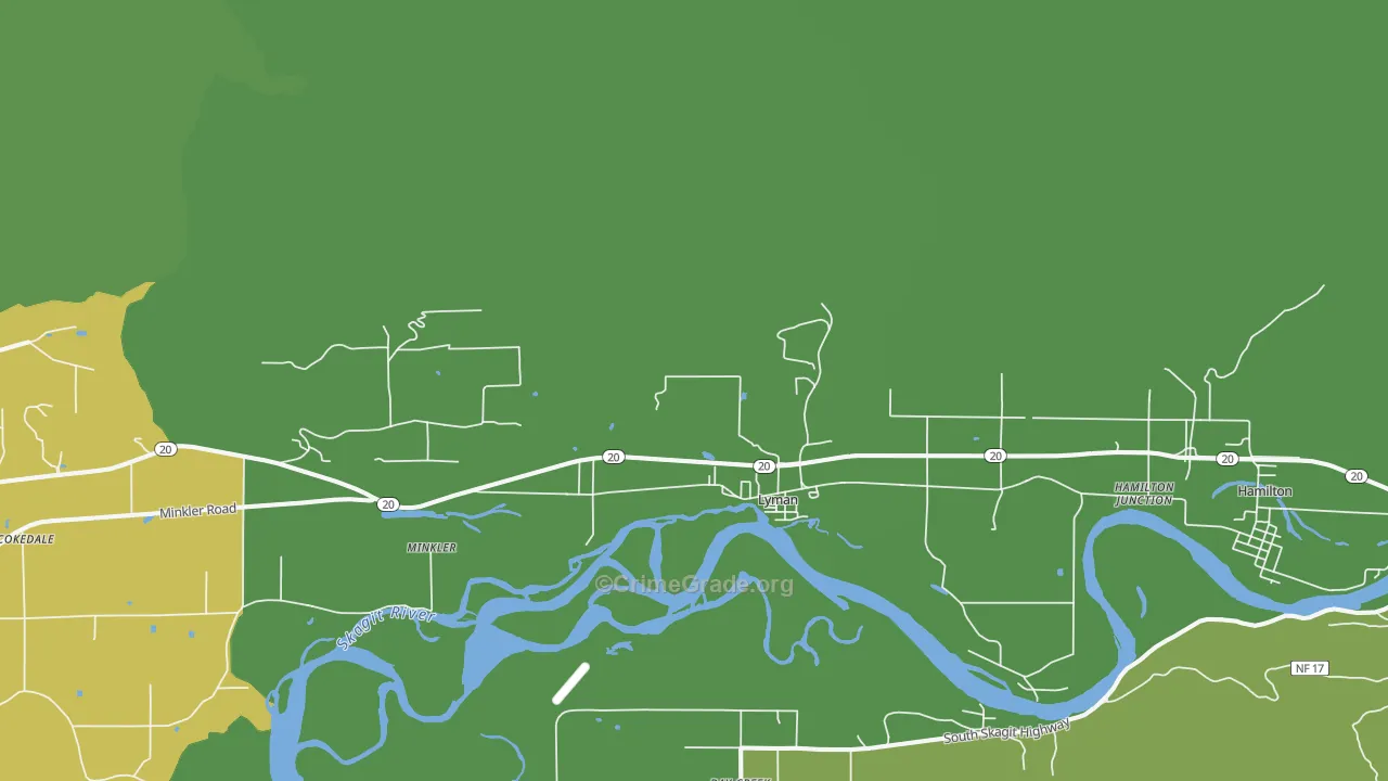 Lyman, WA Map of Drug-Related Crime Rates