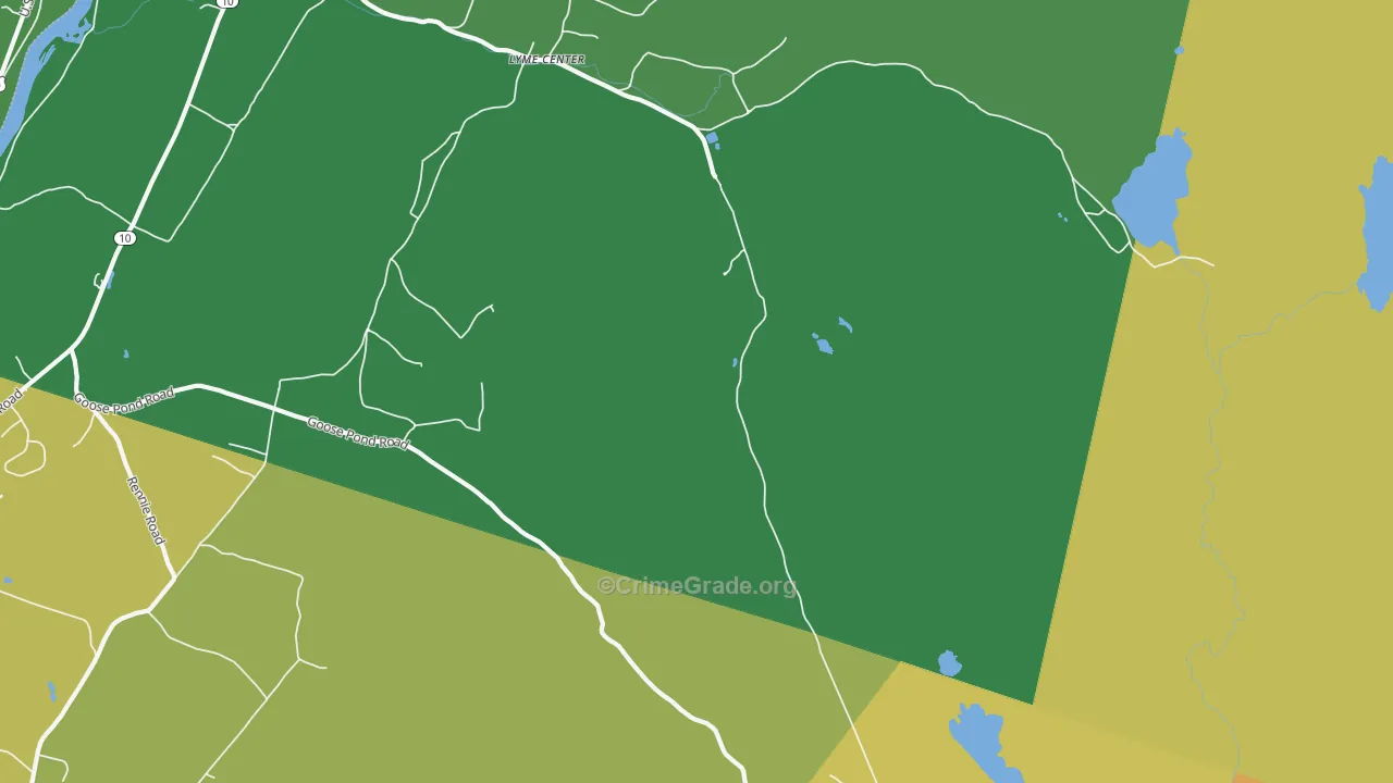 Lyme Center, NH Map of Drug-Related Crime Rates