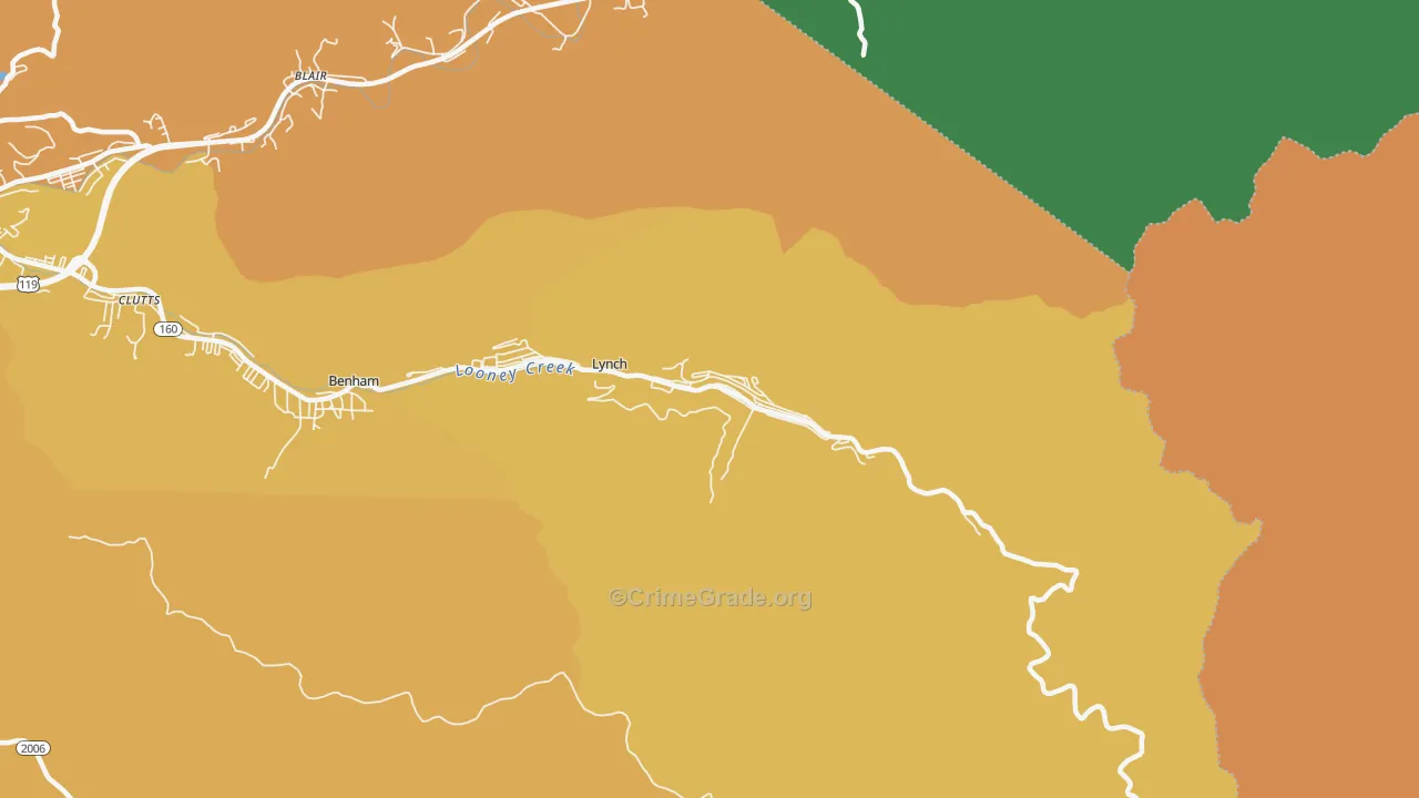 Lynch, KY Map of Drug-Related Crime Rates