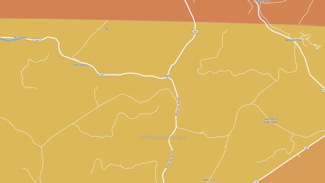 Lynch, PA Map of Drug-Related Crime Rates