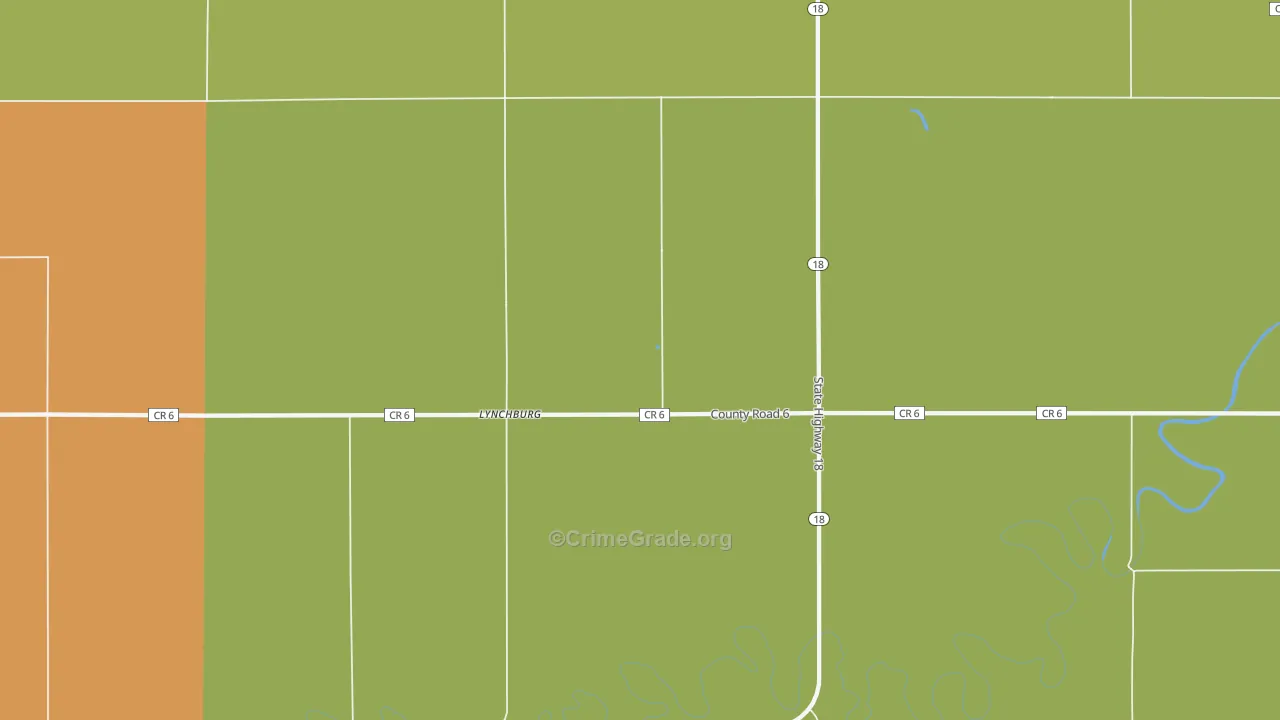 Lynchburg, ND Map of Drug-Related Crime Rates