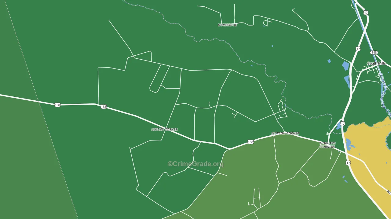 Lynchs Corner, NC Map of Drug-Related Crime Rates