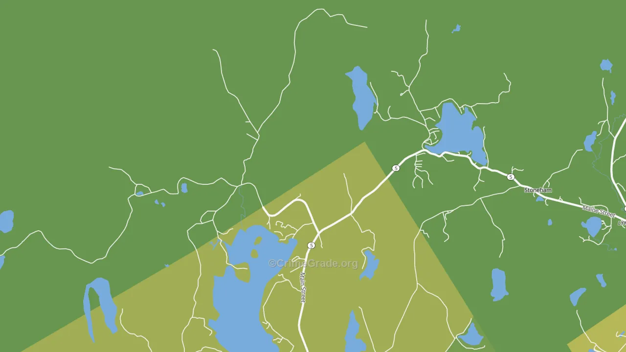 Lynchville, ME Map of Drug-Related Crime Rates