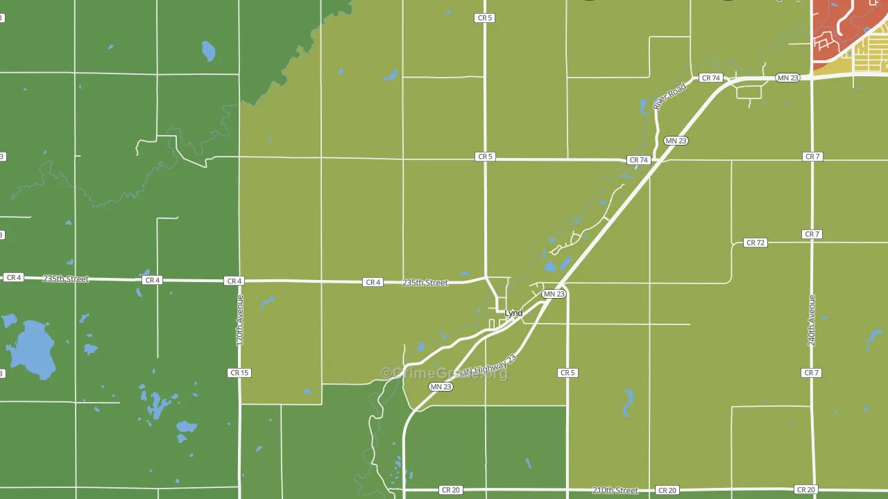 Lynd, MN Map of Drug-Related Crime Rates