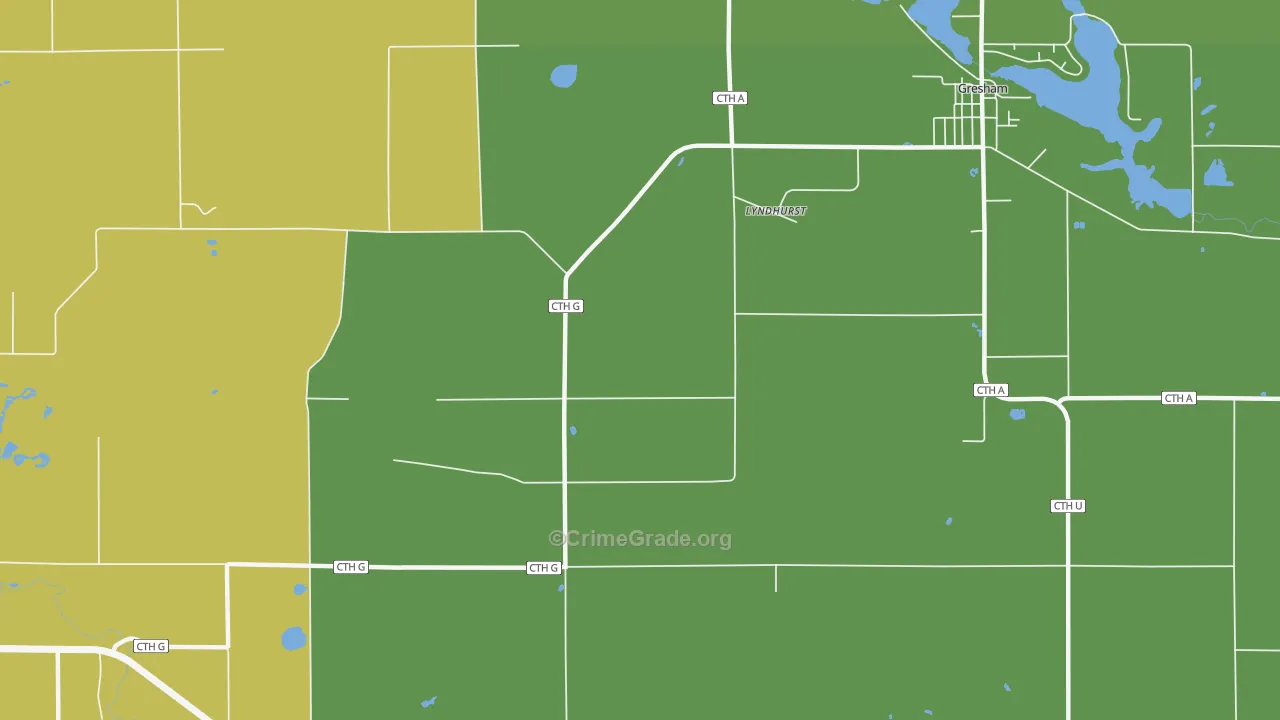 Lyndhurst, WI Map of Drug-Related Crime Rates