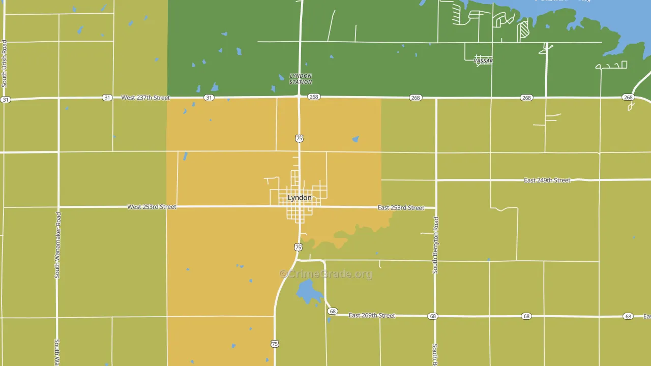 Lyndon, KS Map of Drug-Related Crime Rates