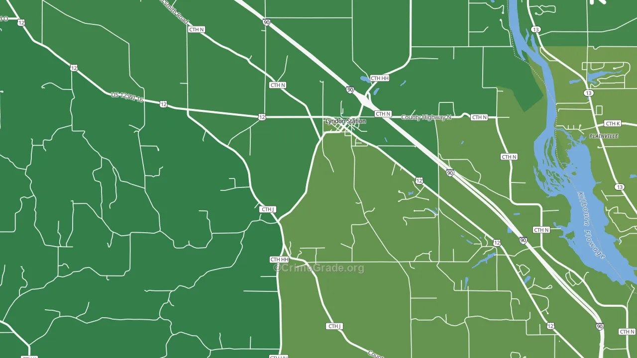Lyndon Station, WI Map of Drug-Related Crime Rates