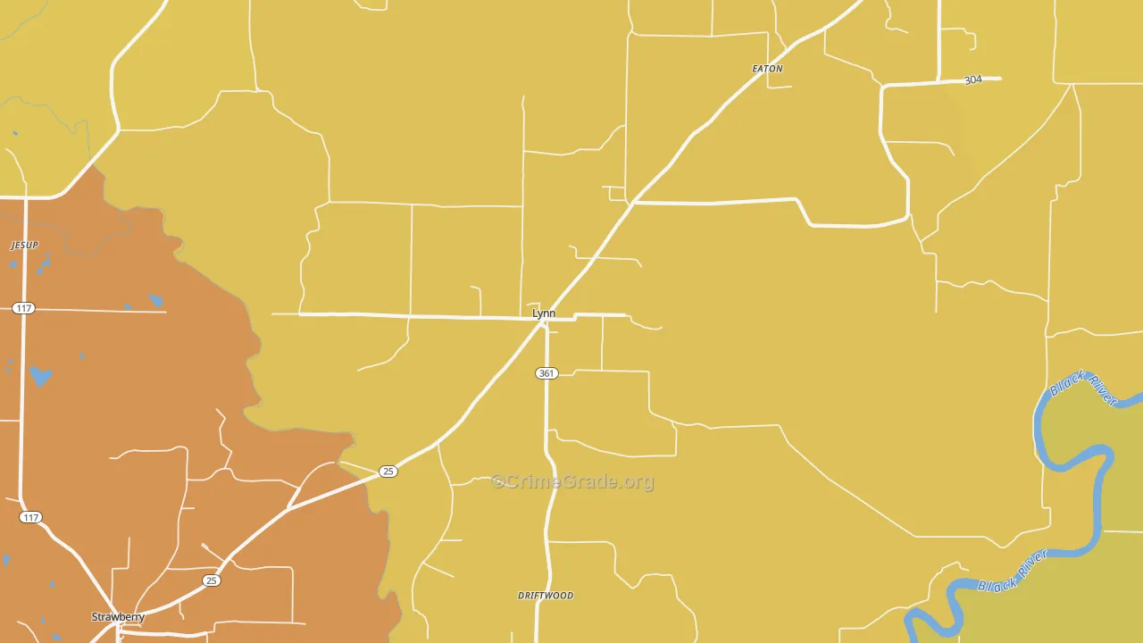 Lynn, AR Map of Drug-Related Crime Rates