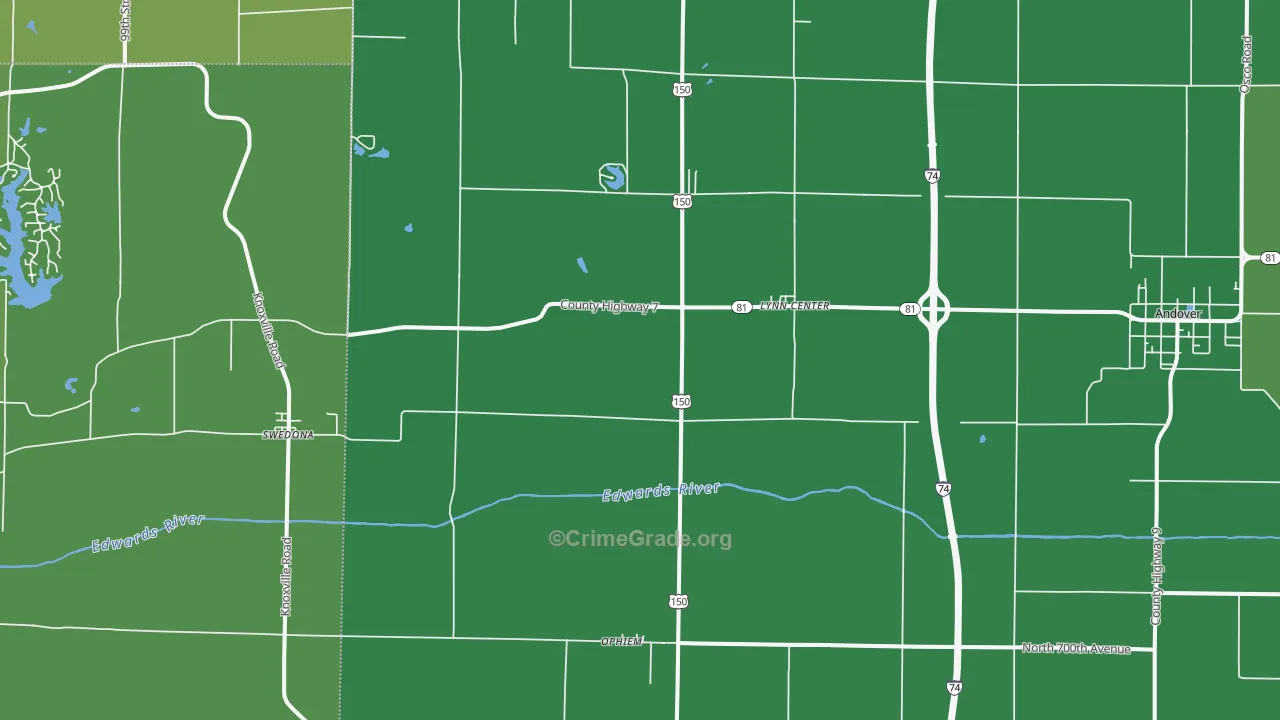 Lynn Center, IL Map of Drug-Related Crime Rates