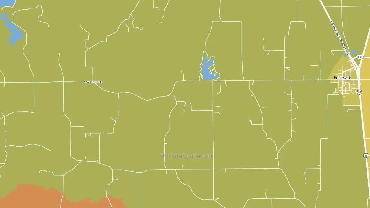 Lynn Creek, MS Map of Drug-Related Crime Rates