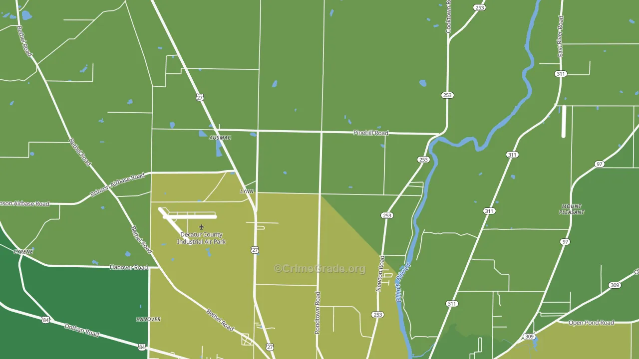 Lynn, GA Map of Drug-Related Crime Rates