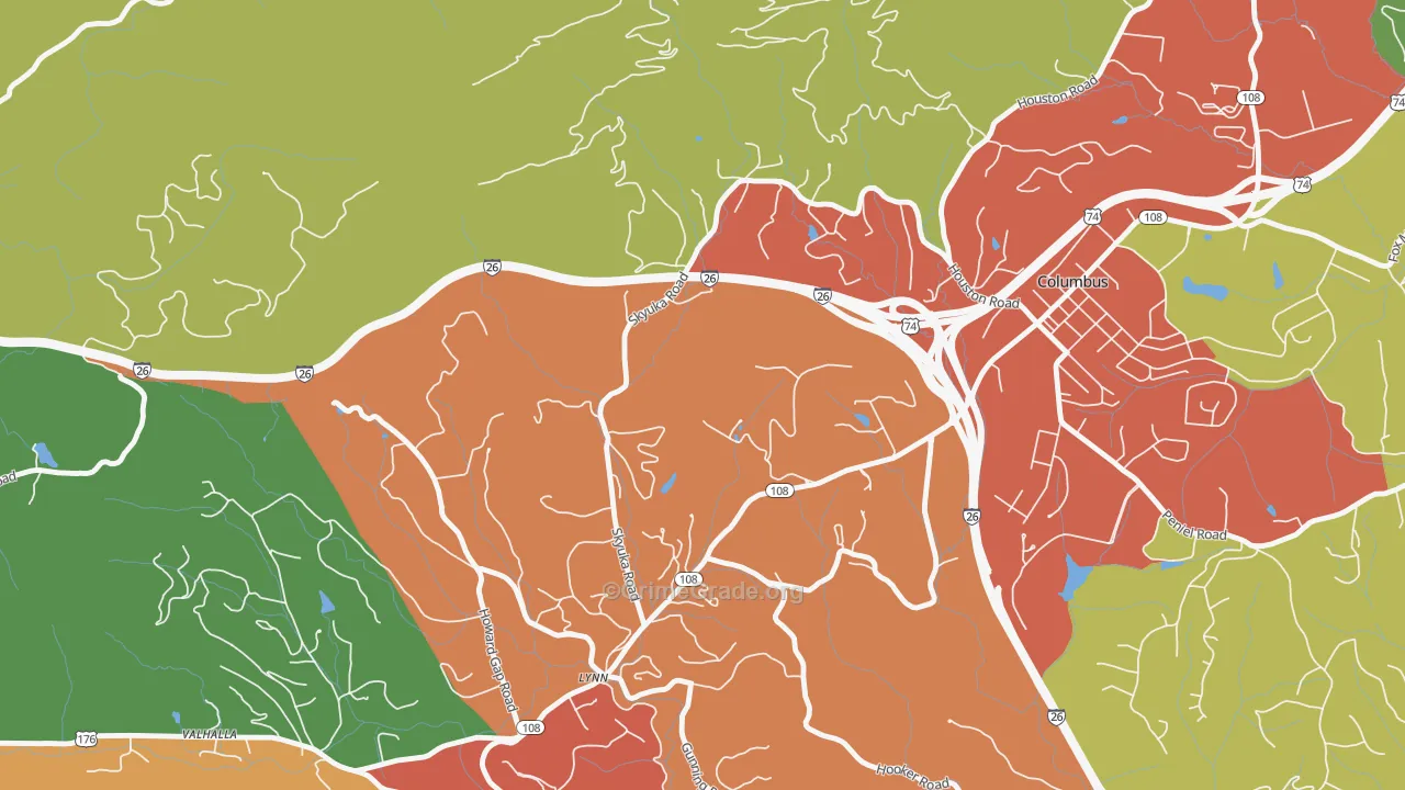 Lynn, NC Map of Drug-Related Crime Rates