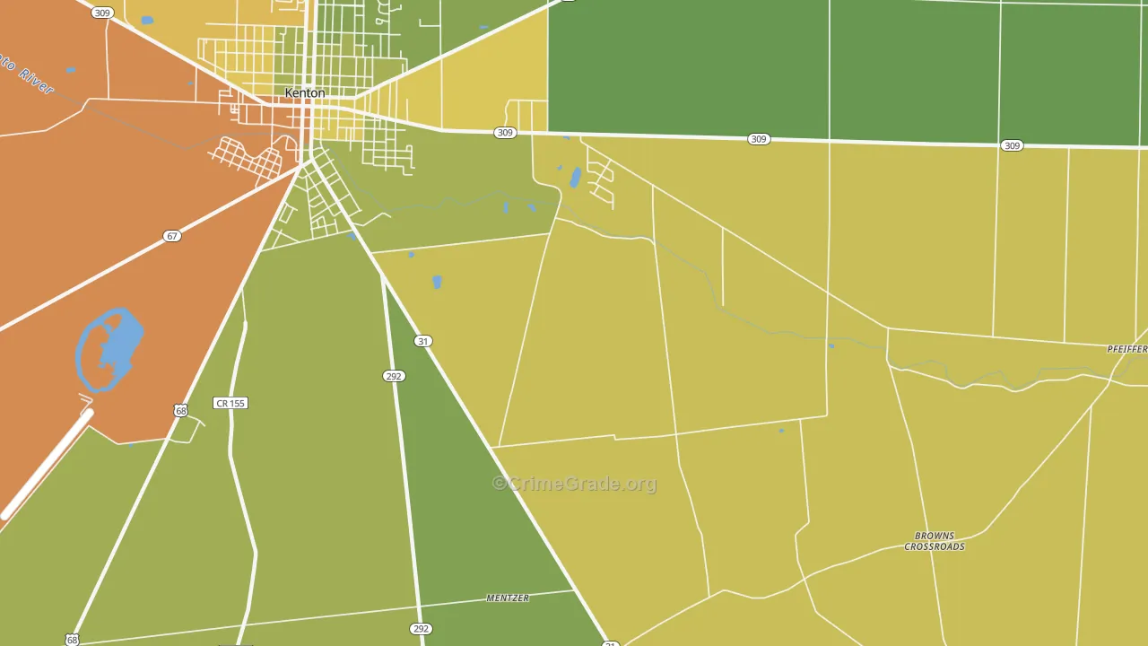 Lynn, OH Map of Drug-Related Crime Rates