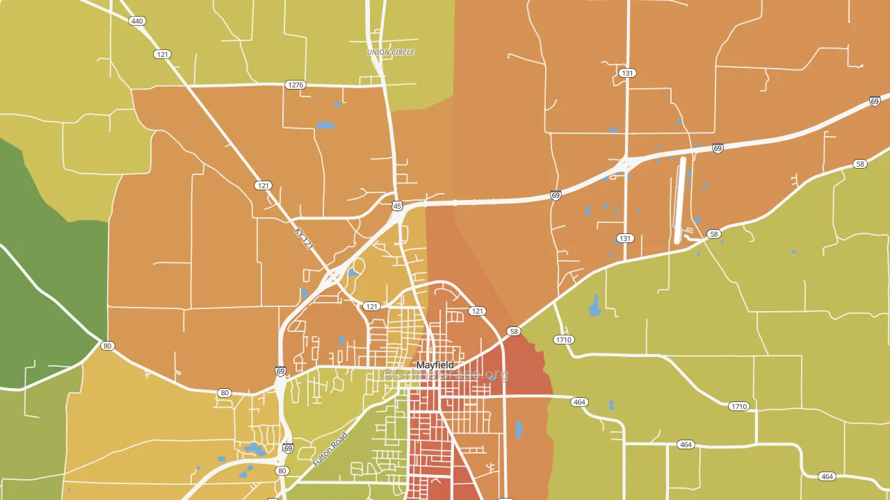 Lynnville, KY Map of Drug-Related Crime Rates