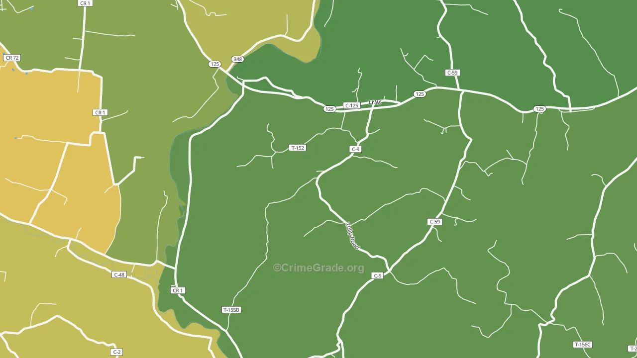 Lynx, OH Map of Drug-Related Crime Rates