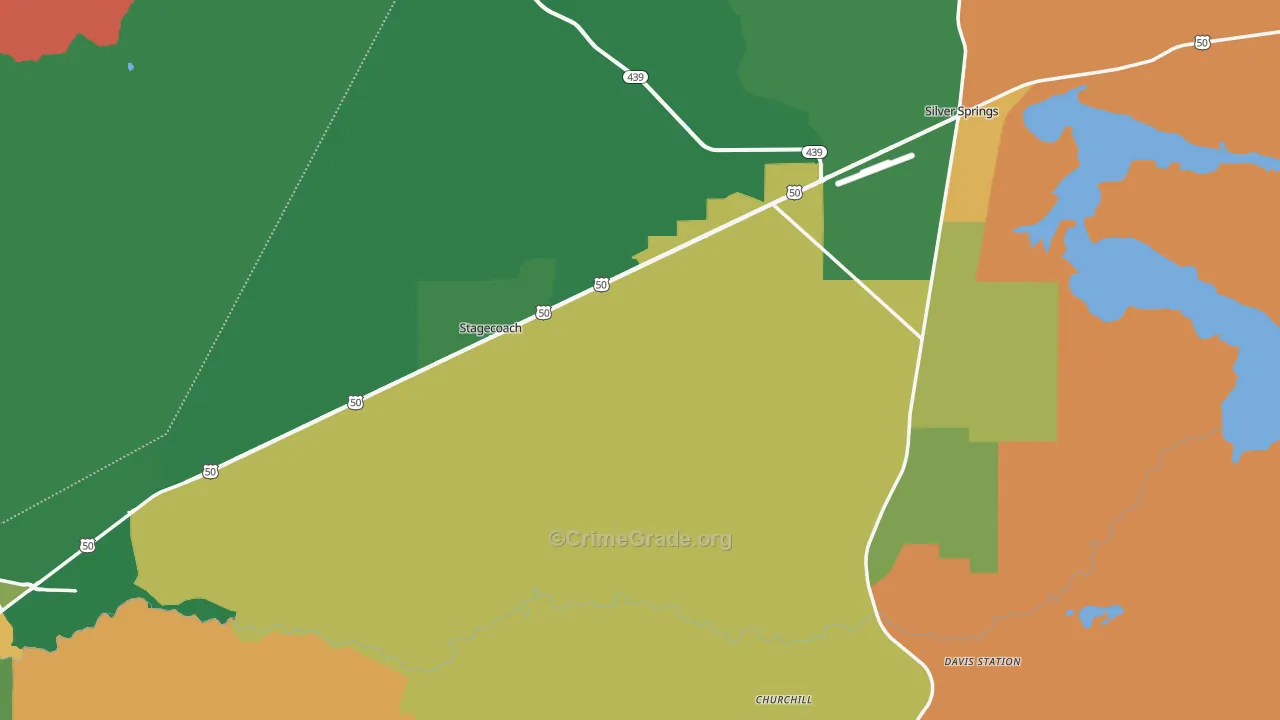 Lyon County, NV Map of Drug-Related Crime Rates