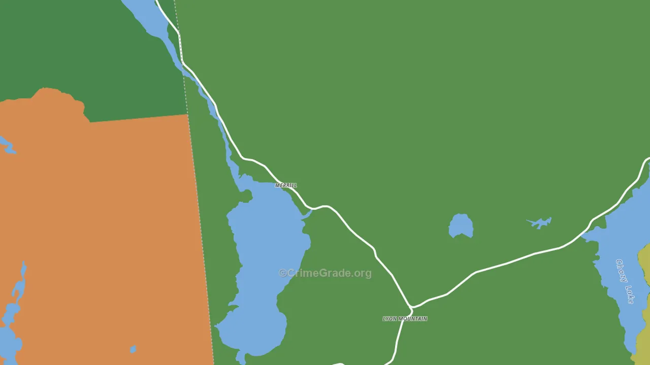 Lyon Mountain, NY Map of Drug-Related Crime Rates