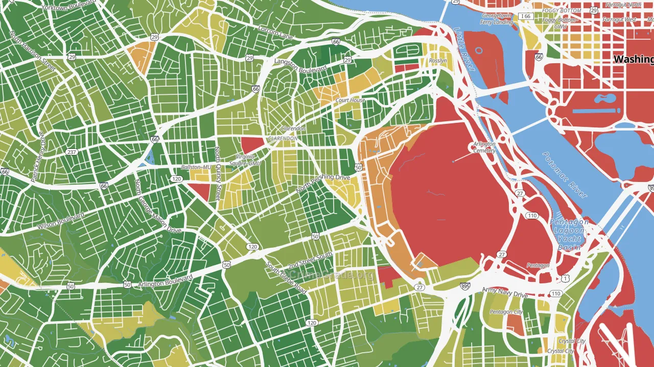 Lyon Park, Arlington, VA Map of Drug-Related Crime Rates
