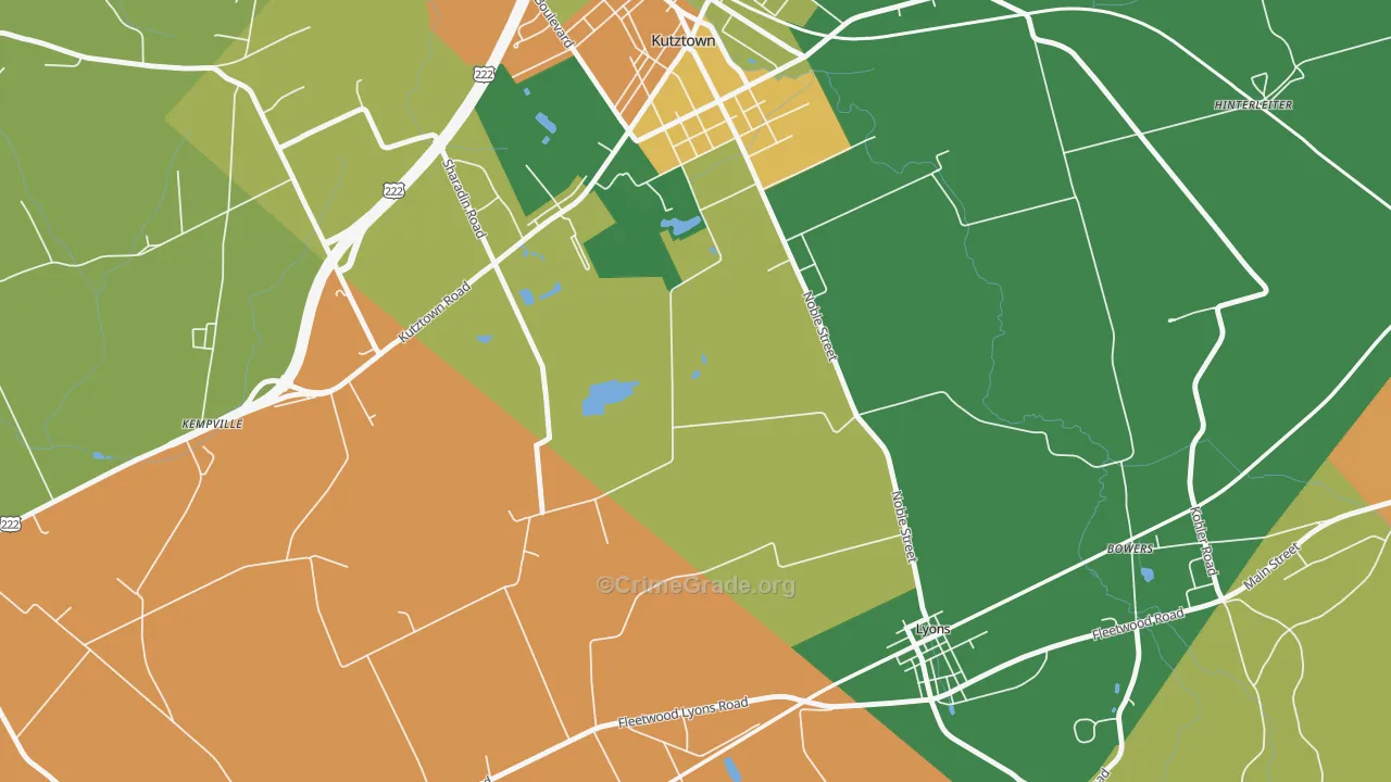 Lyon Station, PA Map of Drug-Related Crime Rates