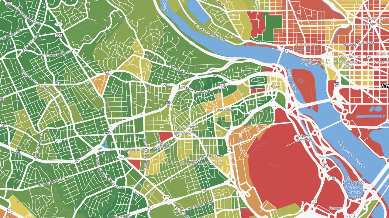 Lyon Village, Arlington, VA Map of Drug-Related Crime Rates