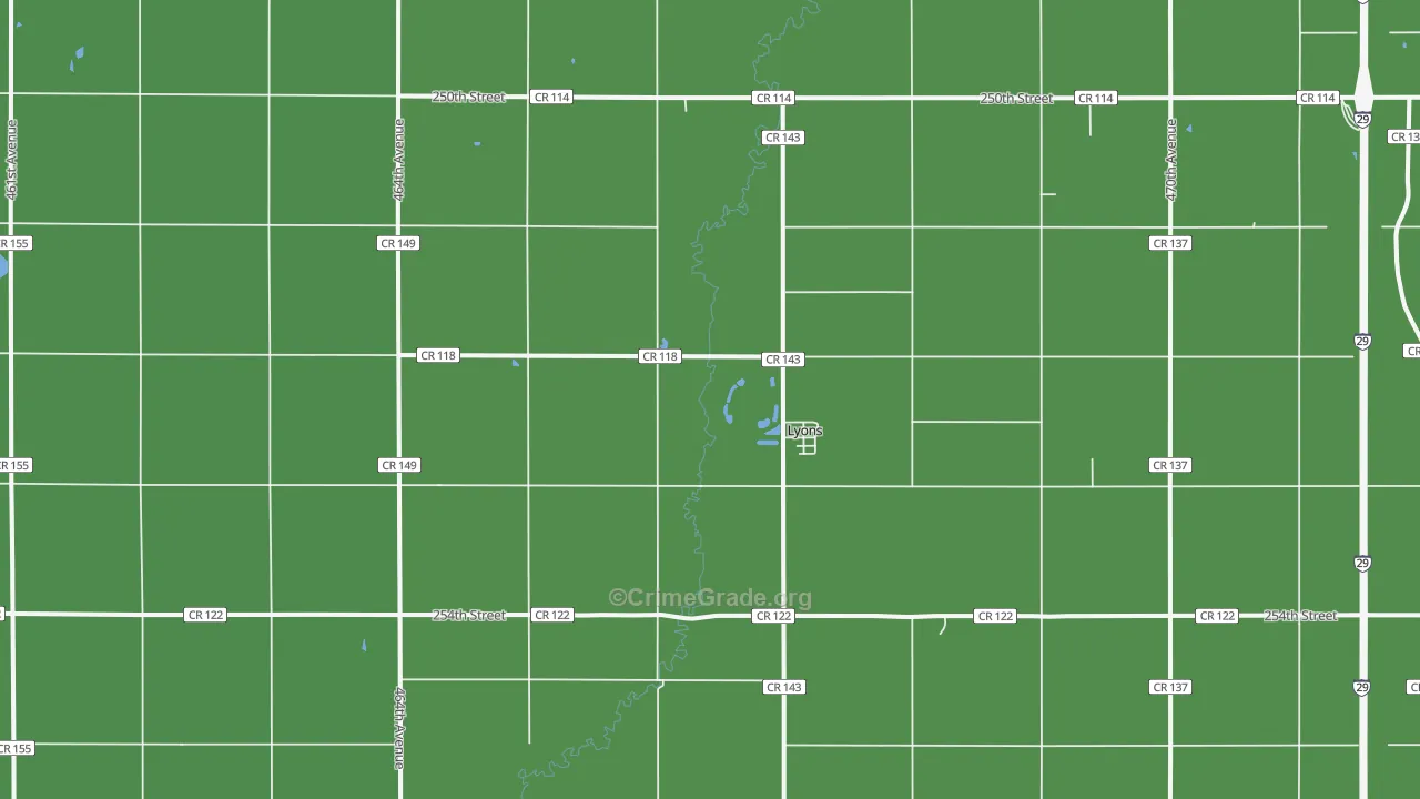 Lyons, SD Map of Drug-Related Crime Rates