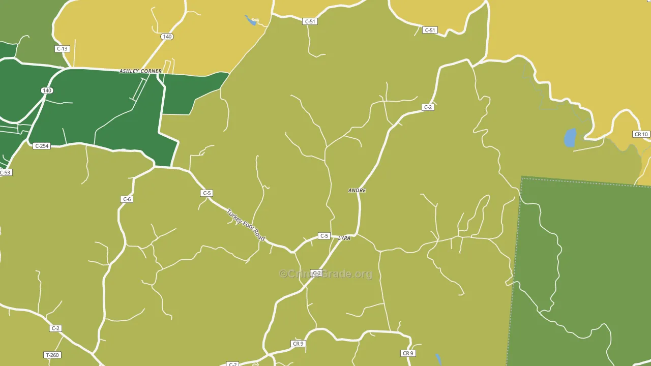 Lyra, OH Map of Drug-Related Crime Rates