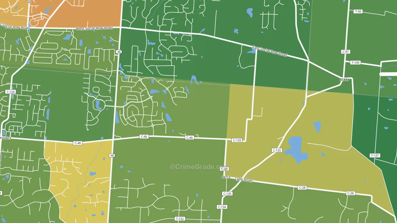 Lytle, OH Map of Drug-Related Crime Rates