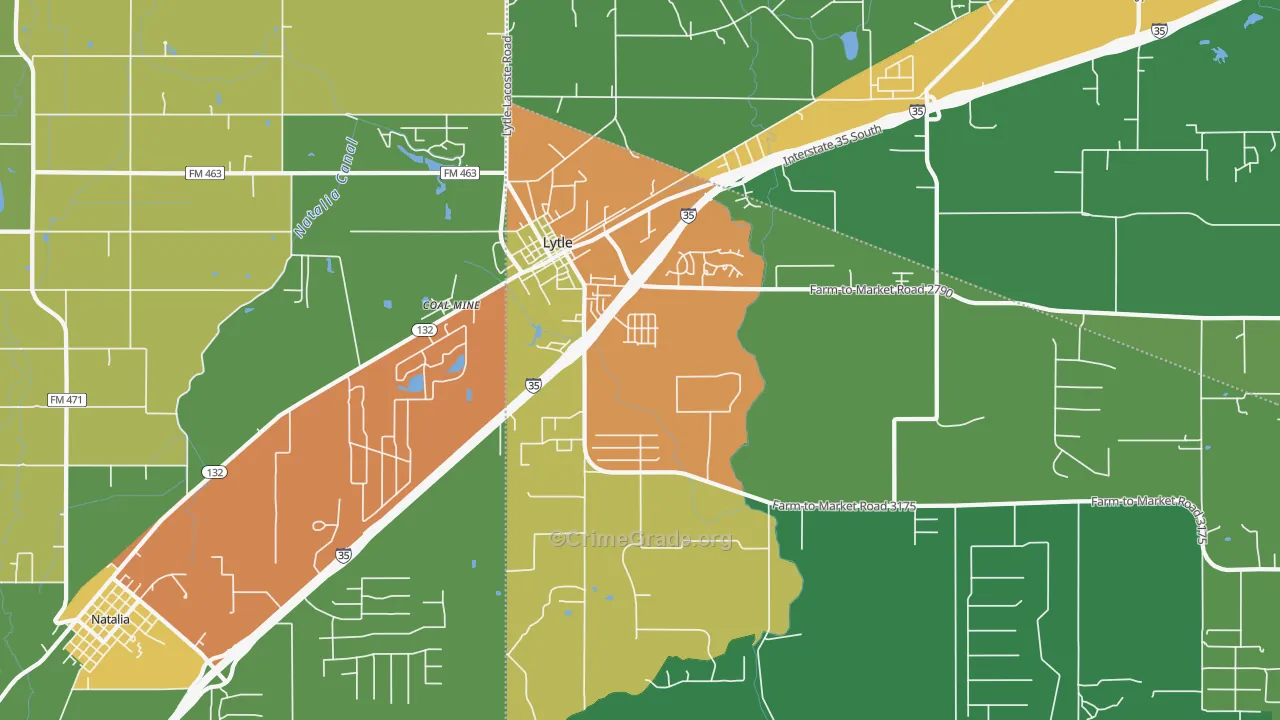 Lytle, TX Map of Drug-Related Crime Rates