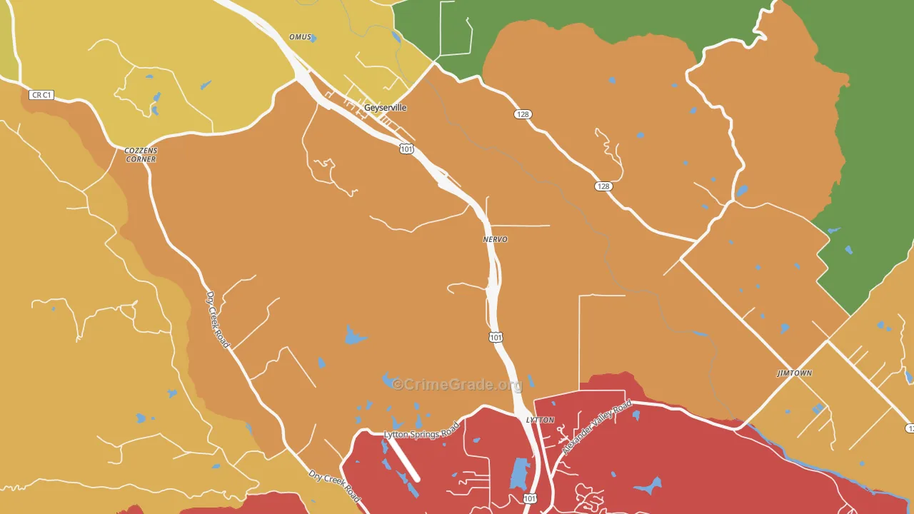 Lytton, CA Map of Drug-Related Crime Rates
