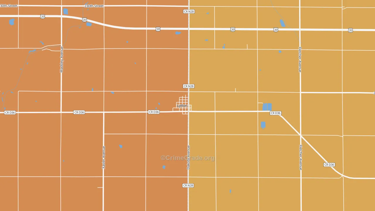 Lytton, IA Map of Drug-Related Crime Rates