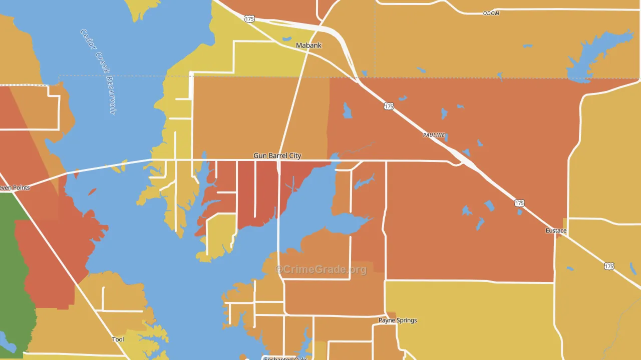 Mabank, TX Map of Drug-Related Crime Rates