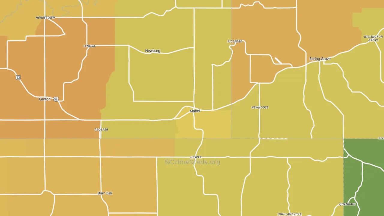 Mabel, MN Map of Drug-Related Crime Rates