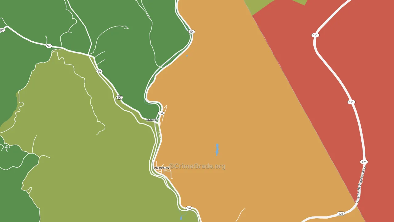 Maben, WV Map of Drug-Related Crime Rates