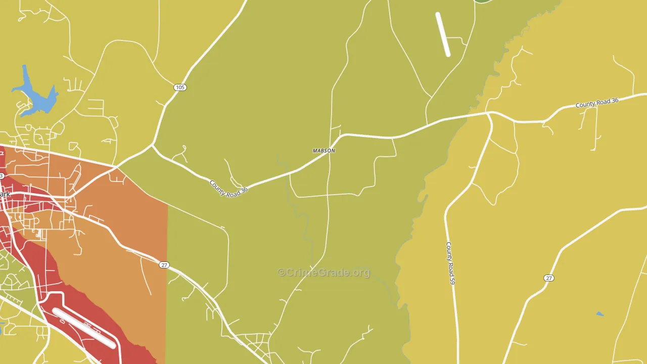 Mabson, AL Map of Drug-Related Crime Rates