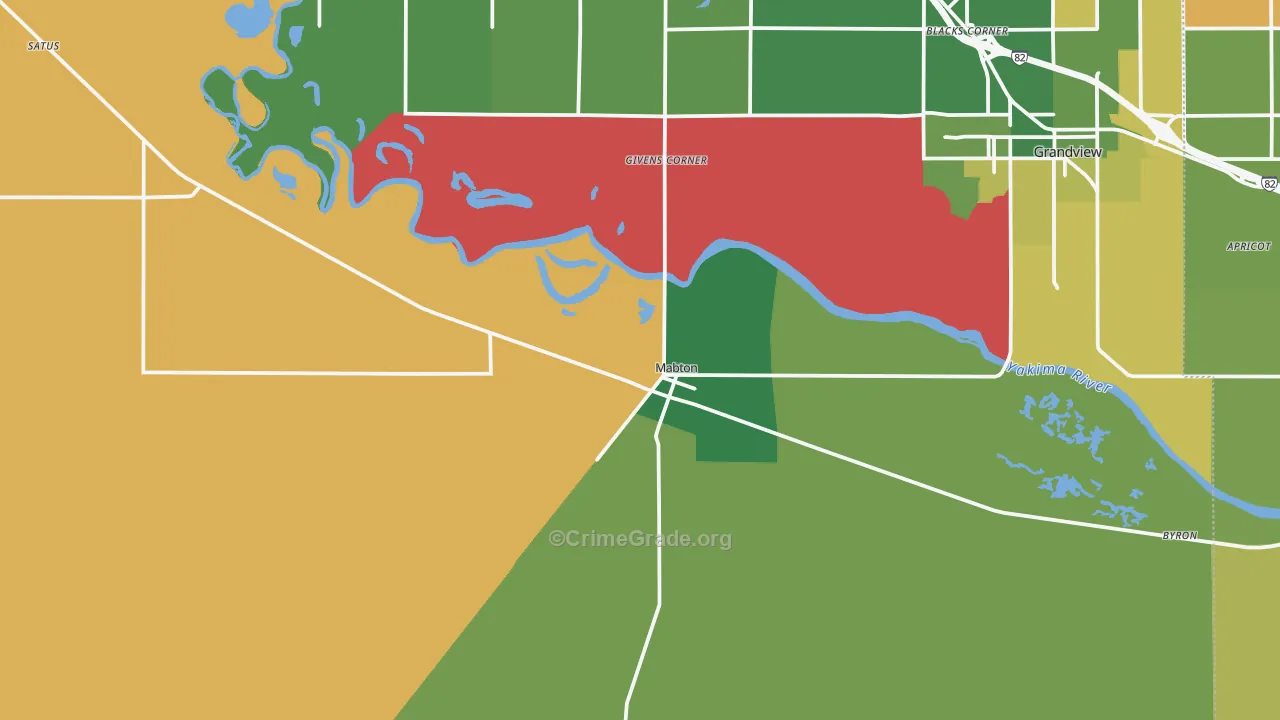 Mabton, WA Map of Drug-Related Crime Rates
