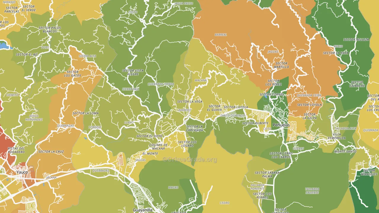 Macana, PR Map of Drug-Related Crime Rates