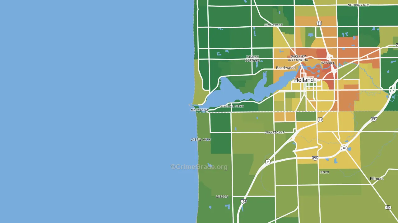 Macatawa, MI Map of Drug-Related Crime Rates