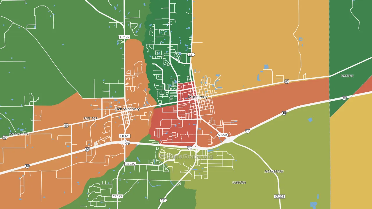 Macclenny, FL Map of Drug-Related Crime Rates