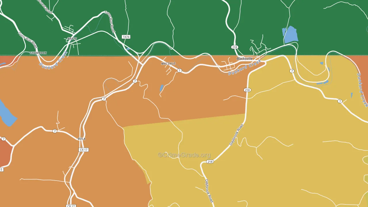 MacDale, WV Map of Drug-Related Crime Rates