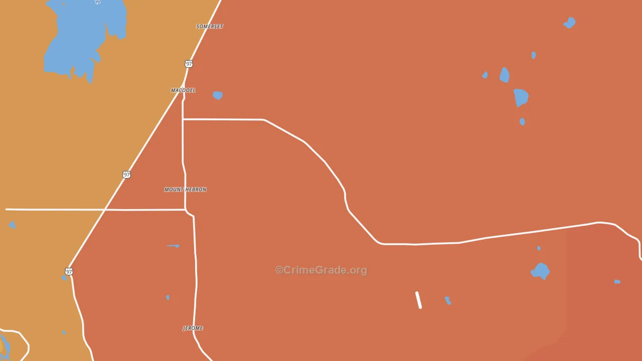 Macdoel, CA Map of Drug-Related Crime Rates