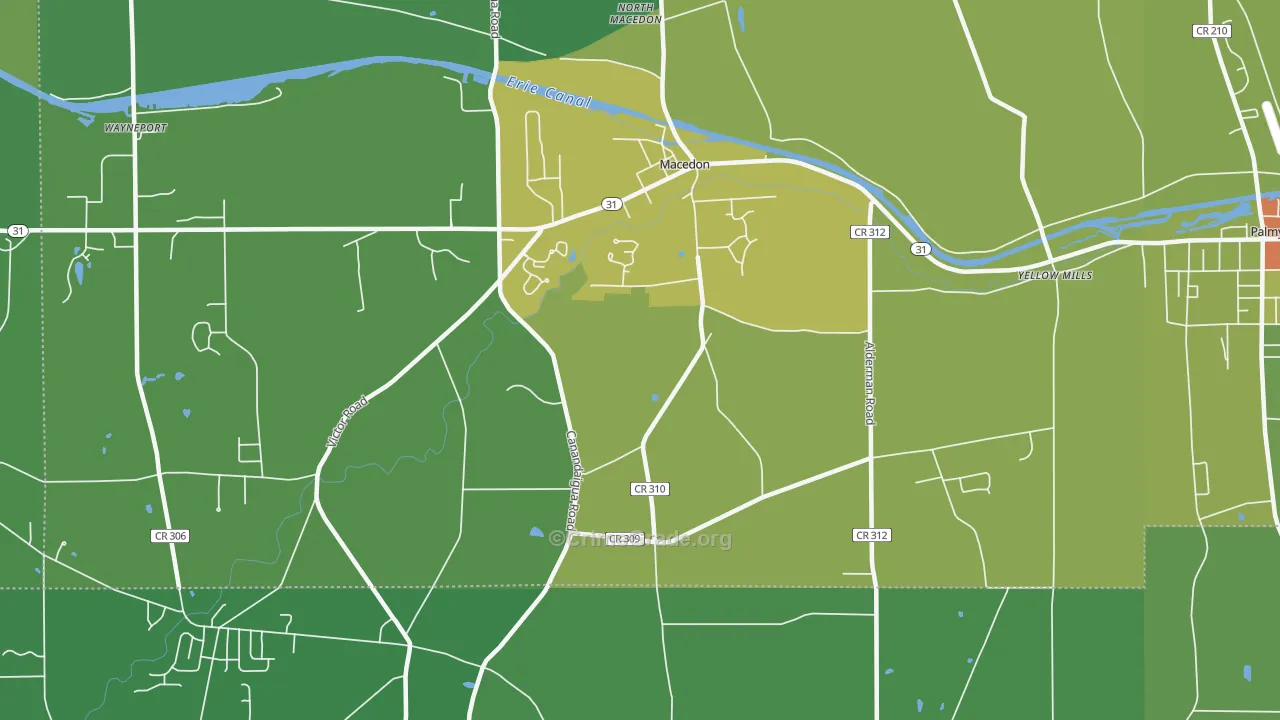 Macedon Center, NY Map of Drug-Related Crime Rates