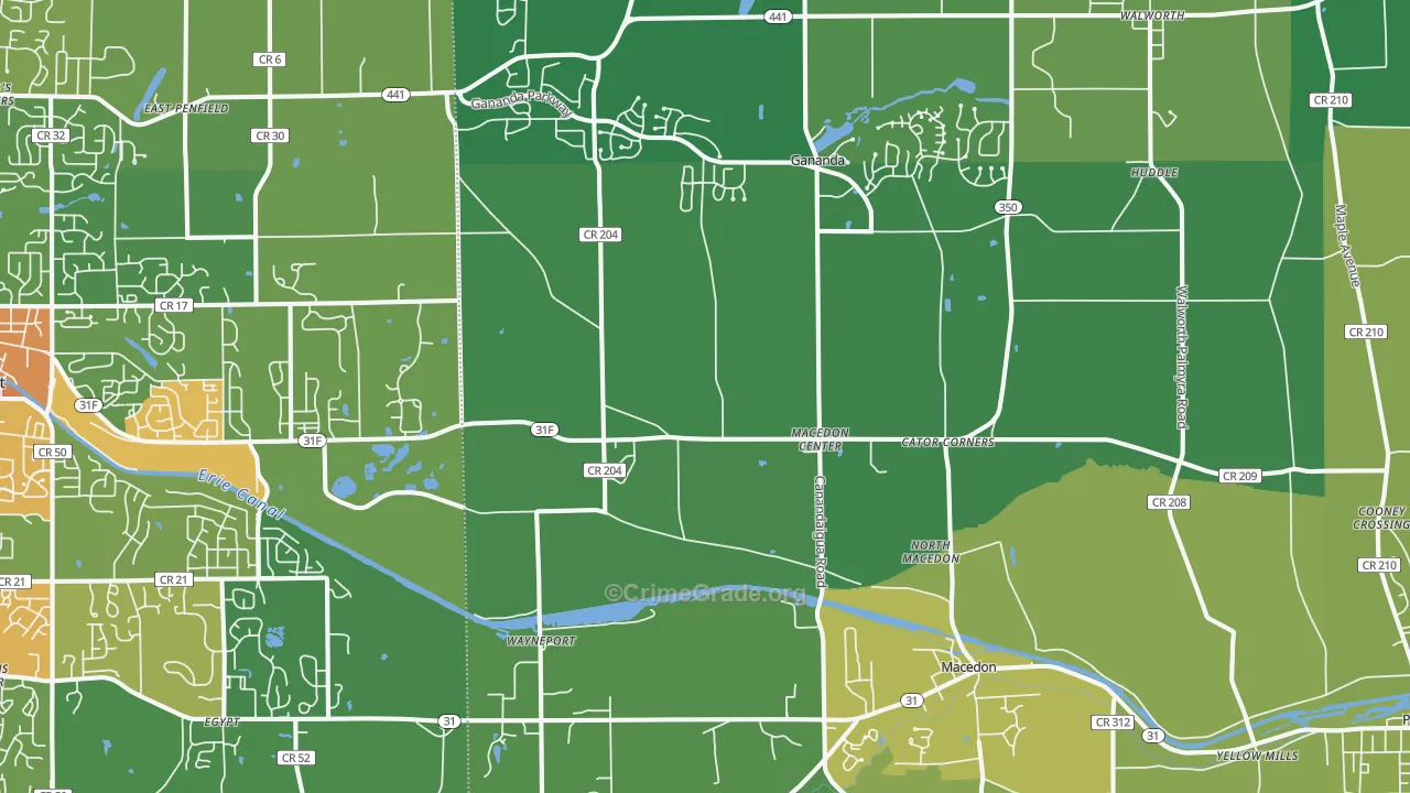 Macedon, NY Map of Drug-Related Crime Rates