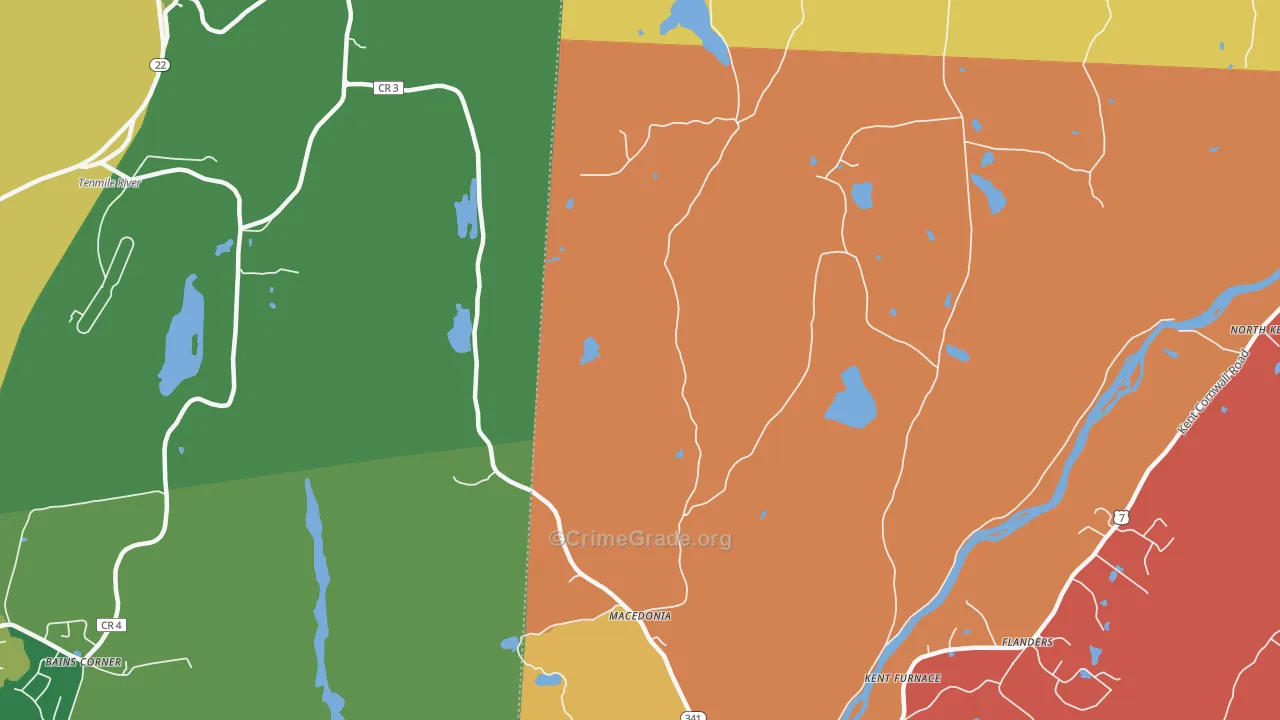 Macedonia, CT Map of Drug-Related Crime Rates