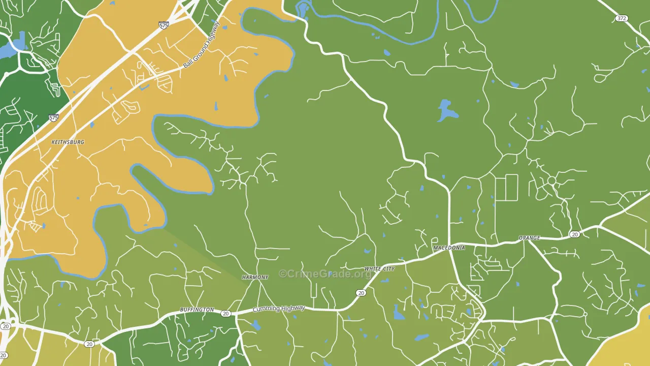 Macedonia, GA Map of Drug-Related Crime Rates