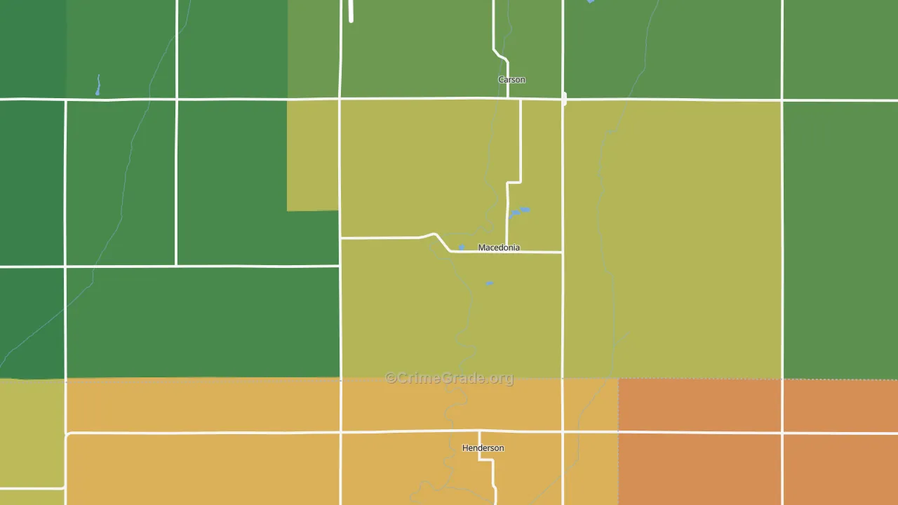 Macedonia, IA Map of Drug-Related Crime Rates