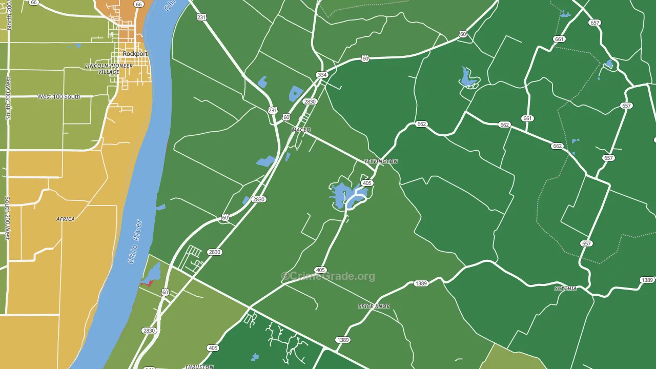 Maceo, KY Map of Drug-Related Crime Rates